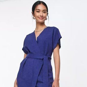 ASOS Closet London tie waist kimono jumpsuit in navy